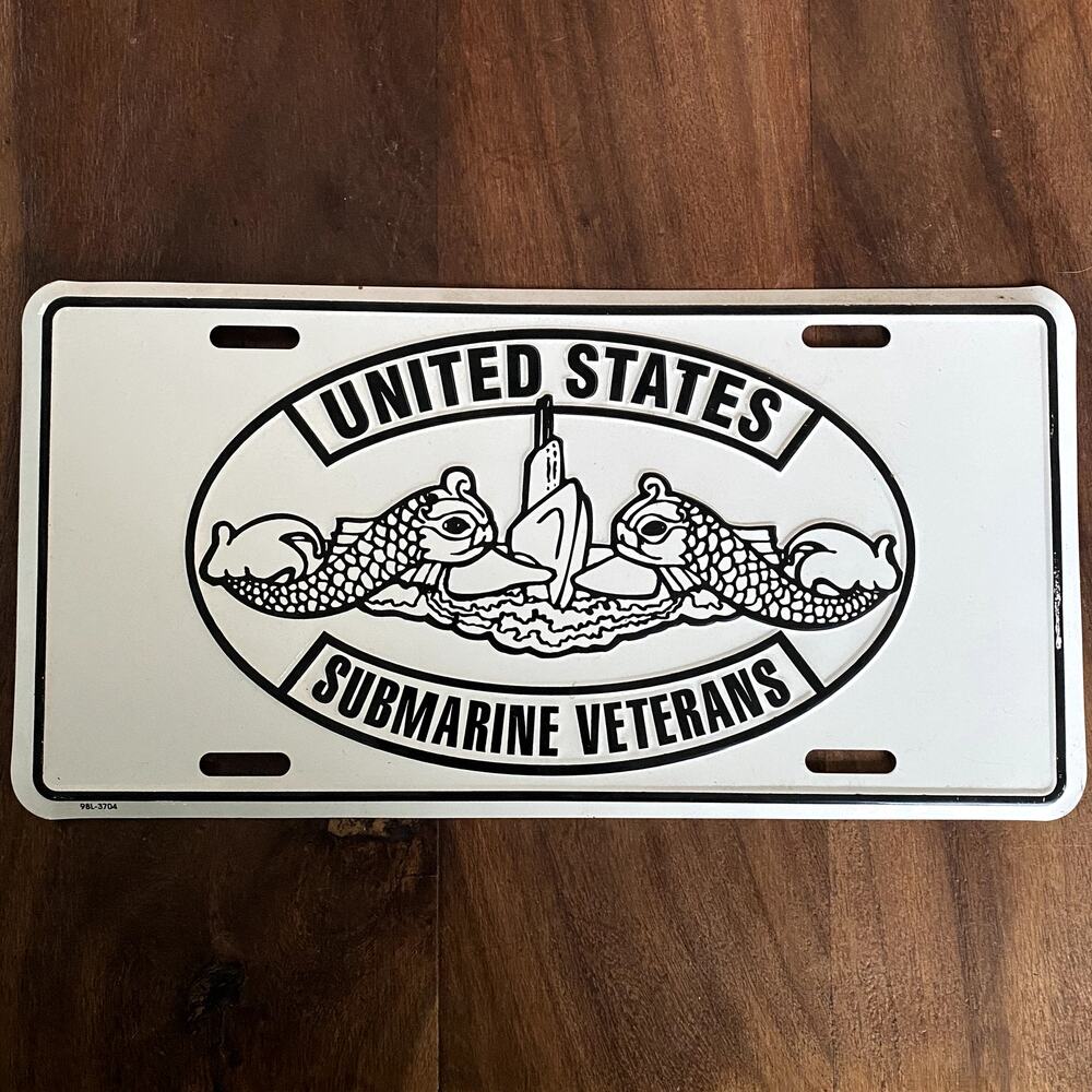 United States Navy Submarine Veterans Booster License Plate Submariners Vintage